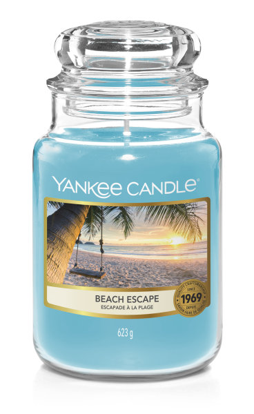 Yankee Candle Duftkerze im Glas (groß) BEACH ESCAPE - Kerze mit Brenndauer bis zu 150 Stunden