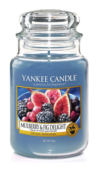Yankee Candle Duftkerze im Glas (groß) MULBERRY & FIG DELIGHT - Kerze mit Brenndauer bis zu 150 Stunden