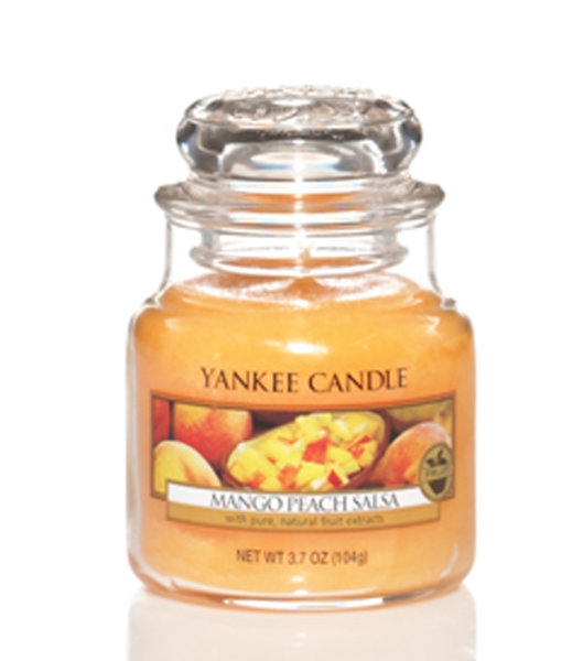 Yankee Candle Duftkerze im Glas (klein) MANGO PEACH SALSA - Kerze mit Brenndauer bis zu 30 Stunden