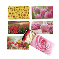 Streichhölzer mit Blumen Motiv 6er Set - lange...