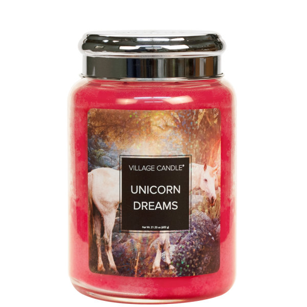 Unicorn Dream Duftkerze im Glas (groß) Village Candle - Fantasy Edition - 2-Docht Kerze