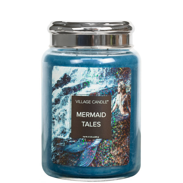 Mermaid Tales Duftkerze im Glas (groß) Village Candle - Fantasy Collection - 2-Docht Kerze