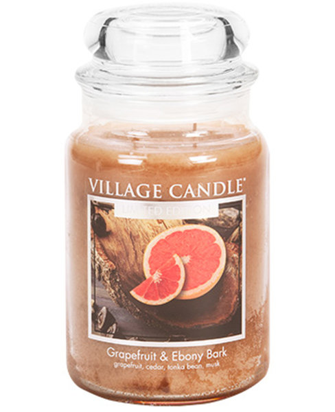 Grapefruit Ebony Bark Duftkerze im Glas (groß) Village Candle - Limited Edition - 2-Docht Kerze