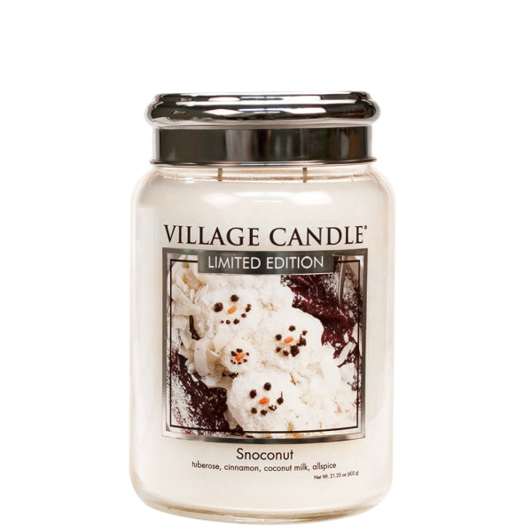 Snowconut Duftkerze im Glas (groß) Village Candle - Limited Edition - 2-Docht Kerze