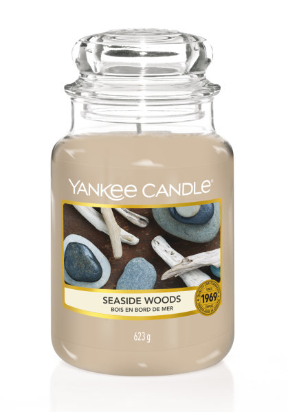 Yankee Candle Duftkerze im Glas (groß) SEASIDE WOODS - Kerze mit Brenndauer bis zu 150 Stunden