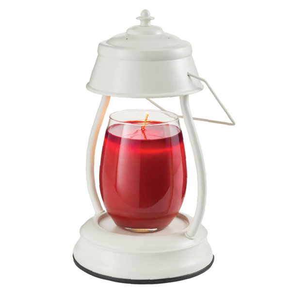 Candle Warmers Hurricane Kerzenwärmer Laterne mit Lampe für Duftkerzen im Glas (creme weiß)