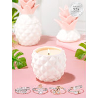 Charmed Aroma Ananas Duftkerze Pineapple mit Überraschungs Ring, Kerze mit Schmuck, Schmuckkerze L (Gr. 57/58)