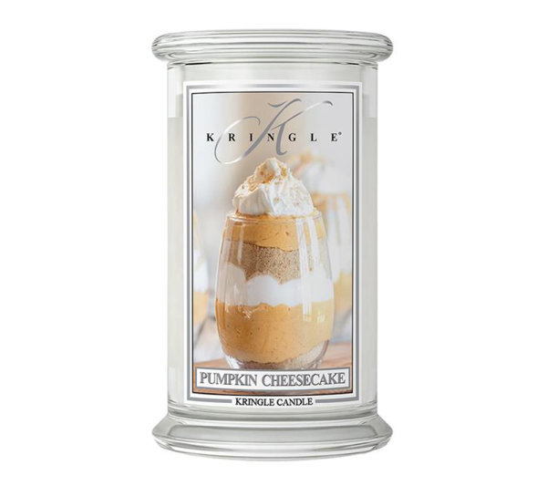 Kringle Candle PUMPKIN CHEESECAKE Duftkerze im Glas (groß) 2-Docht Kerze