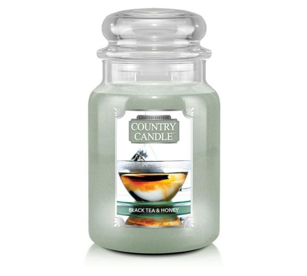 Country Candle BLACK TEA & HONEY Duftkerze im Glas (groß), Limited Edition, 2-Docht Kerze