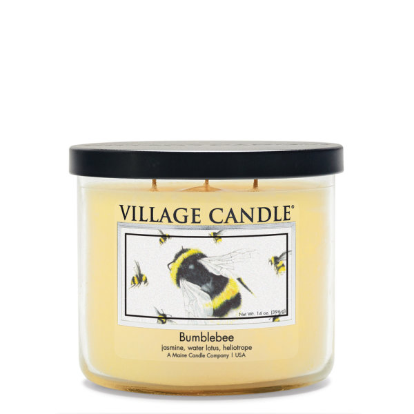 Bumblebee Duftkerze im Glas (medium) Village Candle - Gardeners Friends - 2-Docht Kerze im Tradition Jar