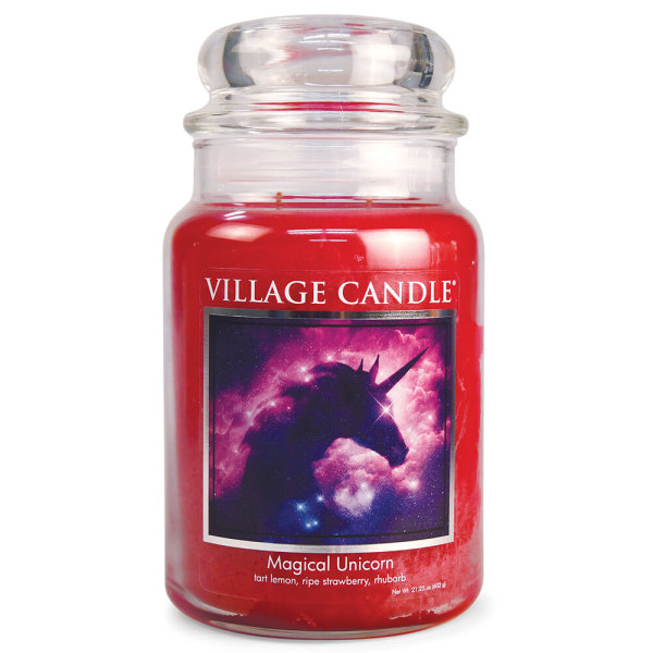 Magical Unicorn Duftkerze im Glas (groß) Village Candle - Tradition Jar - 2-Docht Kerze