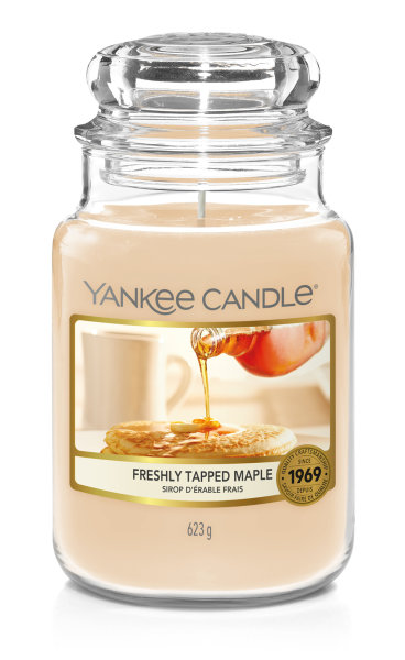 Yankee Candle Freshly Tapped Maple Duftkerze im Glas (groß) - Housewarmer Kerze mit Brenndauer bis zu 150 Stunden
