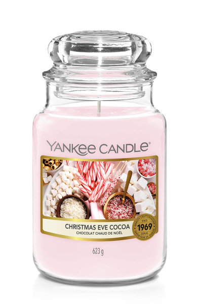 Yankee Candle Christmas Eve Cocoa Duftkerze im Glas (groß) - Housewarmer Kerze mit Brenndauer bis zu 150 Stunden