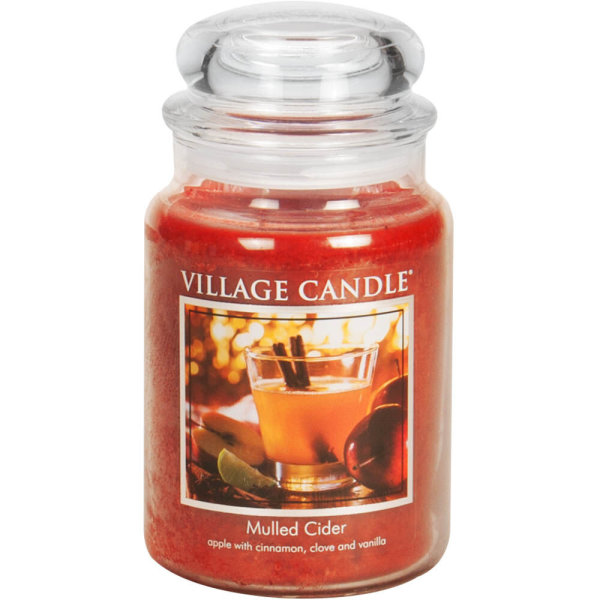 Mulled Cider Duftkerze im Glas (groß) Village Candle - Tradition Jar - 2-Docht Kerze