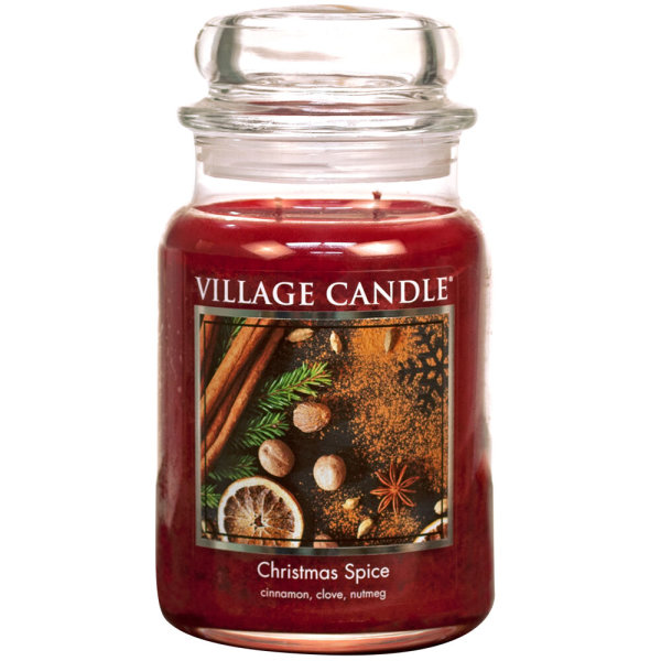 Christmas Spice Duftkerze im Glas (groß) Village Candle - Tradition Jar - 2-Docht Kerze