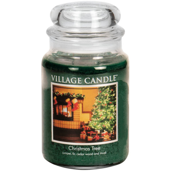 Christmas Tree Duftkerze im Glas (groß) Village Candle - Tradition Jar - 2-Docht Kerze