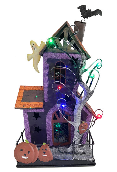Halloween Haus mit Licht & Sound - Halloweendeko Spukhaus (H: 43cm)