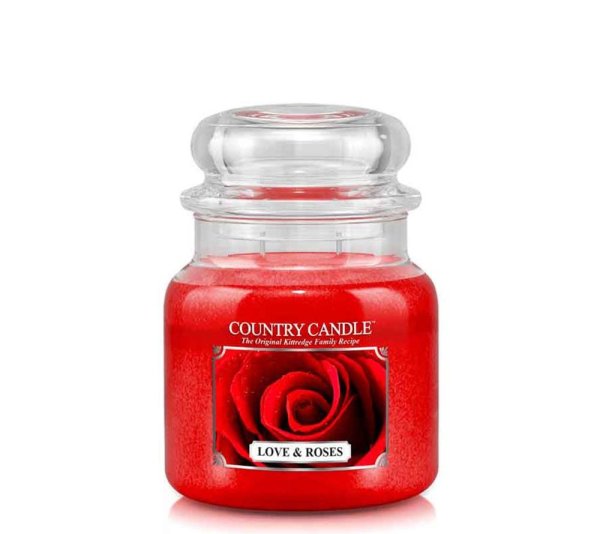 Country Candle LOVE & ROSES Duftkerze im Glas (medium)  2-Docht Kerze