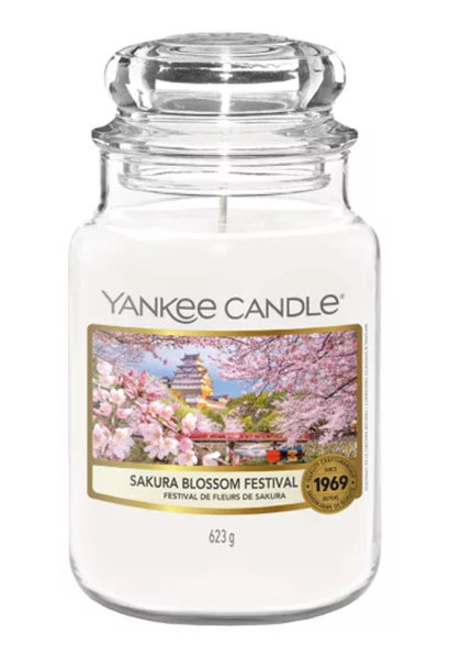 Yankee Candle Sakura Blossom Festival Duftkerze im Glas (groß) - Housewarmer Kerze mit Brenndauer bis zu 150 Stunden