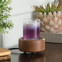 Candle Warmers Elektrische Duftlampe Pewter Walnut 2in1  für Duftwachs / Wax Melts und als Kerzenständer