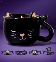 Duftkerze Black Cat Mug Katze mit Überraschungs Ring...