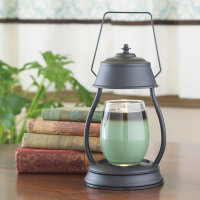 Candle Warmers Hurricane Kerzenwärmer Laterne mit Lampe für Duftkerzen im Glas (matt schwarz)