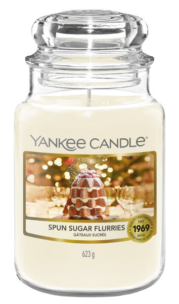 Yankee Candle Duftkerze im Glas (groß) SPUN SUGAR FLURRIES - Kerze mit Brenndauer bis zu 150 Stunden