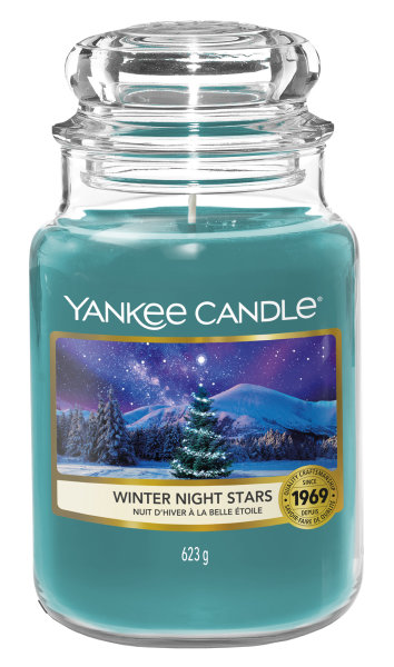 Yankee Candle Duftkerze im Glas (groß) WINTER NIGHT STARS - Kerze mit Brenndauer bis zu 150 Stunden