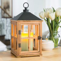 Candle Warmers Holz Laterne Natural Teak Kerzenwärmer, Lampe für Duftkerzen im Glas