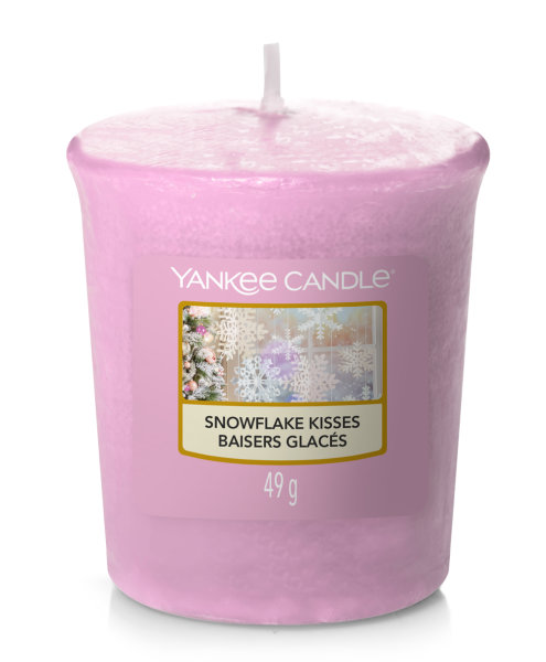 Yankee Candle Votivkerze SNOWFLAKE KISSES - Kerze mit Brenndauer bis zu 15 Stunden