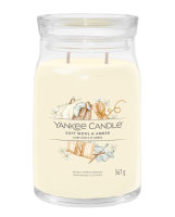 Yankee Candle Duftkerze im Glas (groß) SOFT WOOL & AMBER - Kerze mit Brenndauer bis zu 90 Stunden