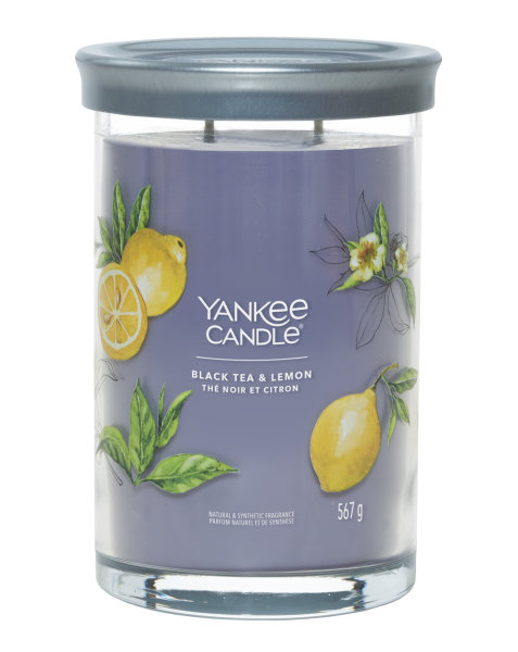 Yankee Candle Duftkerze im Tumbler Glas (groß) BLACK TEA & LEMON - Kerze mit Brenndauer bis zu 90 Stunden