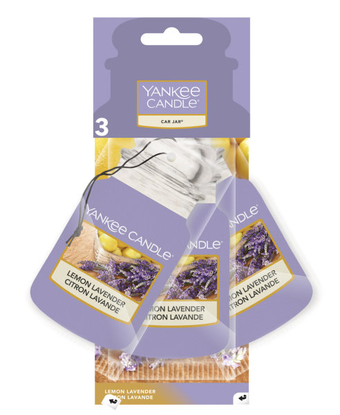 Auto Duft, Lufterfrischer LEMON LAVENDER (3er Set) - Yankee Candle Car Jar  Paper Bonus, Raumduft, Autoduft