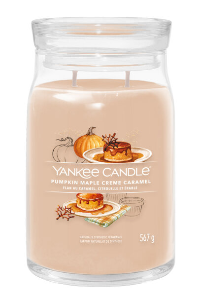 Yankee Candle Duftkerze im Glas (groß) PUMPKIN MAPLE CREME CARAMEL - Kerze mit Brenndauer bis zu 90 Stunden