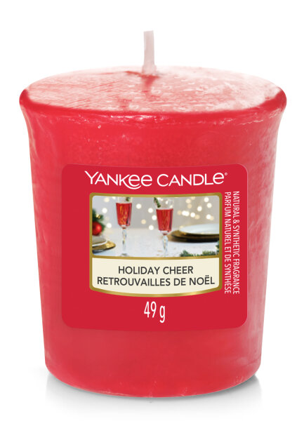 Yankee Candle Votivkerze HOLIDAY CHEER - Kerze mit Brenndauer bis zu 15 Stunden