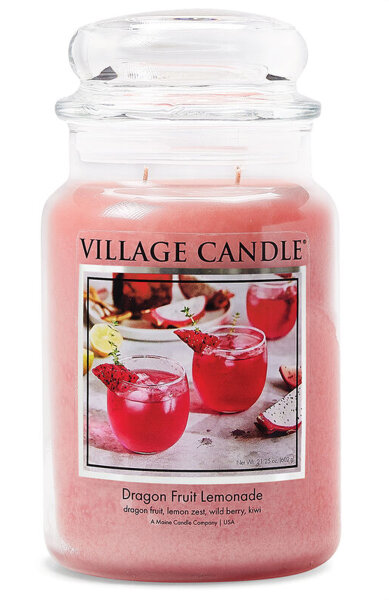 Dragon Fruit Lemonade Duftkerze im Glas (groß) Village Candle - New Collection - 2-Docht Kerze