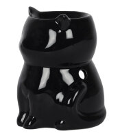 Duftlampe Ölbrenner Schwarze Katze - Halloween Wachswärmer, Verdunster, Duftlampe, Aromalampe für Duftöl und Duftwachs, Deko