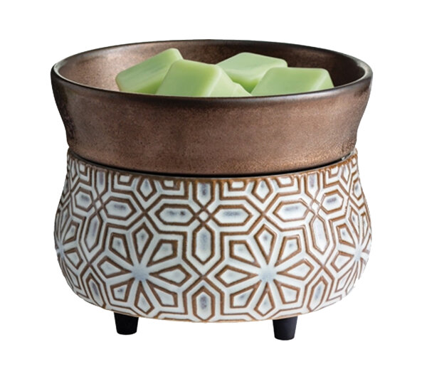 Candle Warmers Elektrische Duftlampe Bronze Geometric 2in1  für Duftwachs / Wax Melts und als Kerzenständer