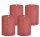 Stumpenkerze, durchgefärbt Shimmer Finish Rot  (4er Set) 9 x 6,8 cm - Kerze für Adventskranz, Kerzen