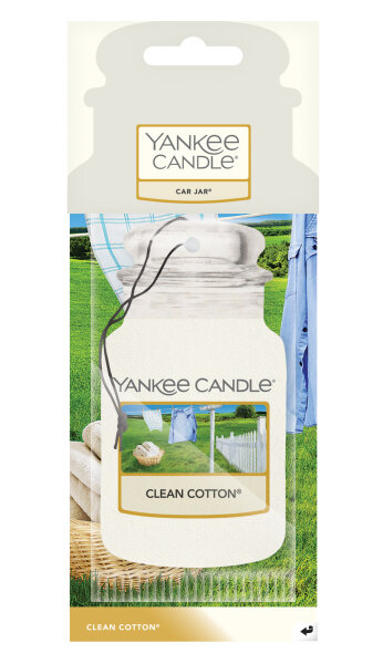 Auto Duft, Lufterfrischer CLEAN COTTON - Yankee Candle Car Jar Paper, Raumduft, Autoduft