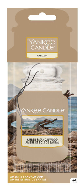 Auto Duft, Lufterfrischer AMBER & SANDELWOOD - Yankee Candle Car Jar Paper, Raumduft, Autoduft