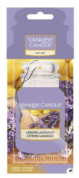Auto Duft, Lufterfrischer LEMON LAVENDER - Yankee Candle Car Jar Paper, Raumduft, Autoduft