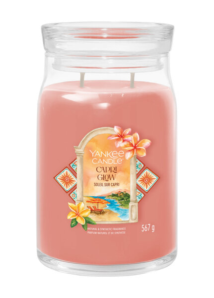 Capri Glow - Yankee Candle Signature Duftkerze im Glas (groß) - Kerze aus "Hello Italy" Kollektion mit Brenndauer bis zu 90 Stunden