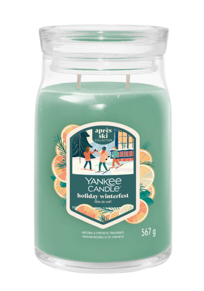 Holiday Winterfest - Yankee Candle Winterkollektion Apres Ski Signature Duftkerze im Glas (groß) - Kerze mit Brenndauer bis zu 90 Stunden