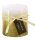 Stumpenkerze, handgemacht Weiß-Gold-Metallic 7,2 x 6,8 cm - Kerze für Adventskranz, Kerzen