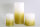 Stumpenkerze, handgemacht Weiss-Gold-Metallic 14 x 6,8 cm - Kerze für Adventskranz, Kerzen