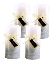 Stumpenkerze, handgemacht 14 x 6,8 cm (4er Set)...