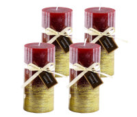 Stumpenkerze, handgemacht 14 x 6,8 cm (4er Set)...