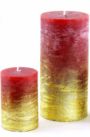 Stumpenkerze, handgemacht 14 x 6,8 cm (4er Set)...