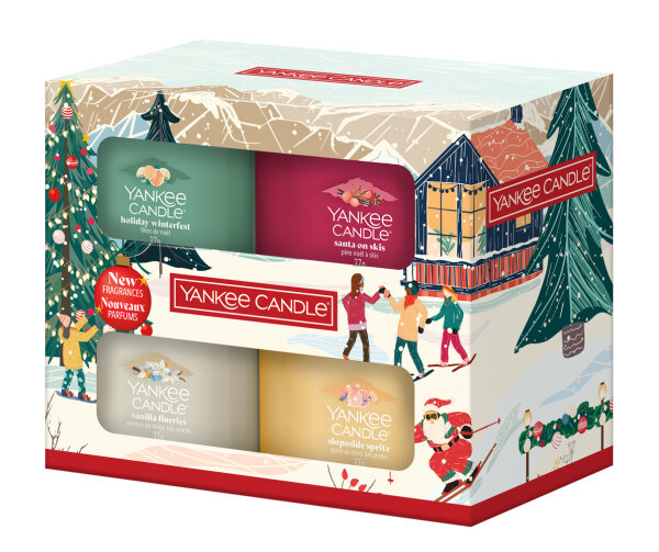 Yankee Candle Weihnachtsgeschenkset "Apres Ski Fest" 2025 (4 Mini Votiv Kerzen im Glas)